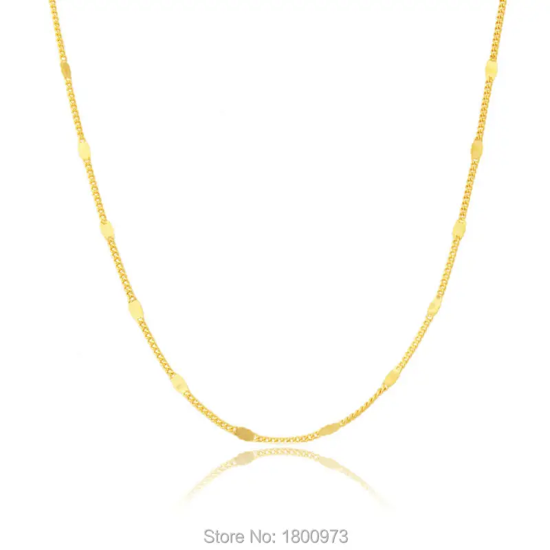 

Hot sale Mens Women Unisex Yellow Gold Color Thin Necklace Link Chain
