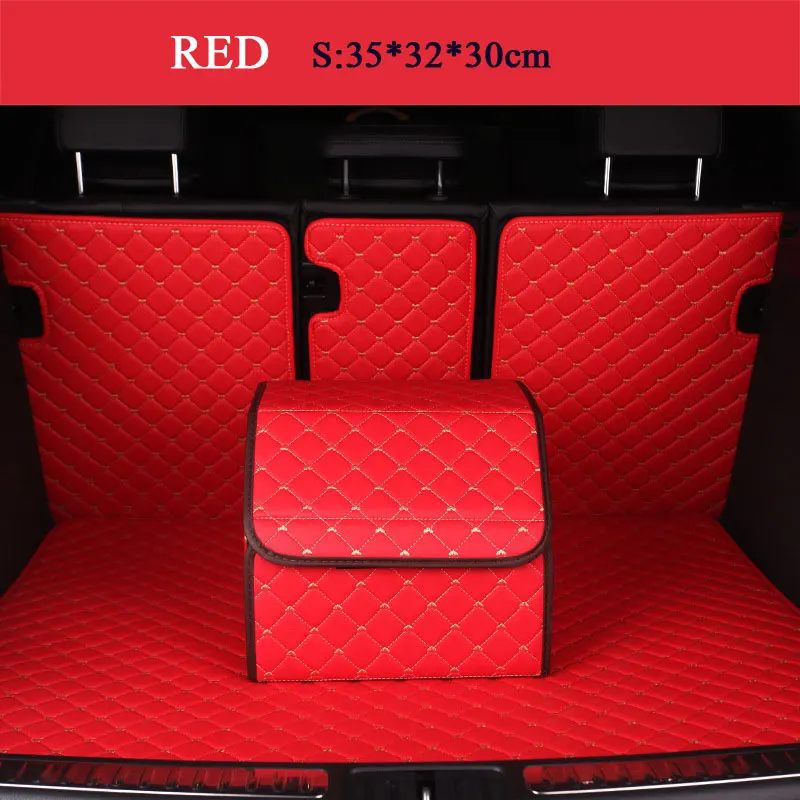 red S Автомобильный органайзер для багажника, сумка для хранения, авто сумка для мусора, сумка для инструментов, Складная Большая сумка для хранения груза, аксессуары для автомобиля, розовый/синий - Название цвета: red S