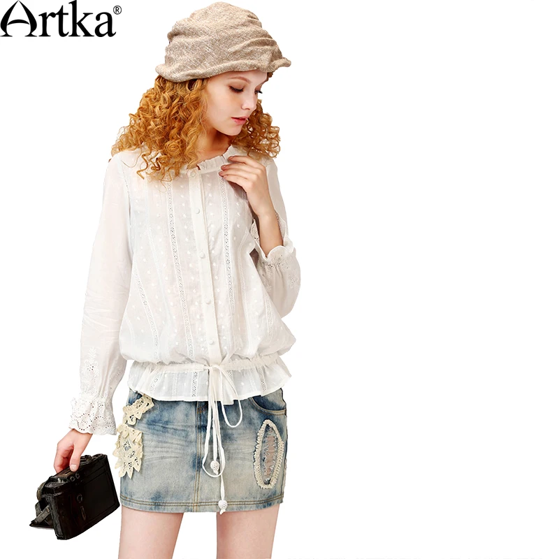 Artka ретро женская летняя одежда высококачественная элегантная хлопоковая