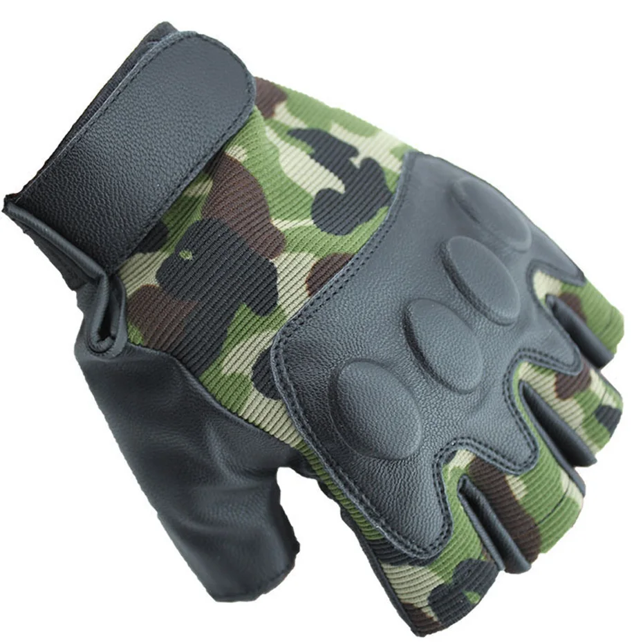 Camo Half Finger Tactical Gloves Hiking Camping Breathable Bike Bicycle Fitness Running Men Women Sportswear | Спорт и развлечения