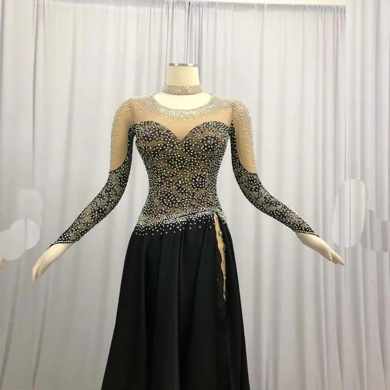 2019 черных костюмов для бальных танцев стандартные платья платье вальса и
