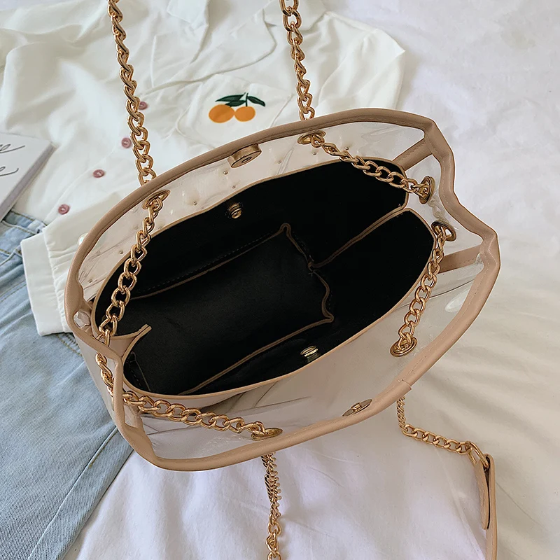 Летняя дорожная прозрачная сумка элегантная женская большая жемчужина Сумка 2019