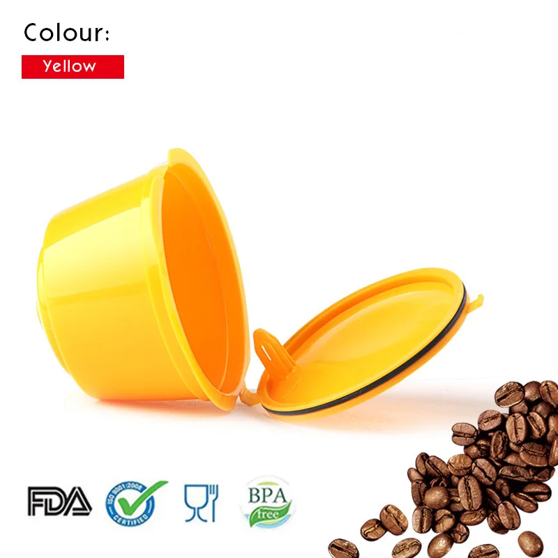 yellow Многоразового Reusab Dolce Gusto Plsatic Кофе капсула кафе kahve Многоразовые Совместимость Кофе фильтр reutilizable - Цвет: yellow