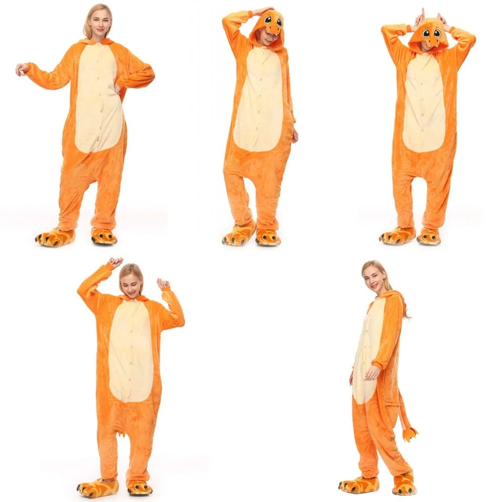 Унисекс пижамы с животными для взрослых Onesie Fire Dragon Bear ободок с ушками кошки, тигра коровы фланелевые Мультяшные милые теплые зимние пижамы для косплея