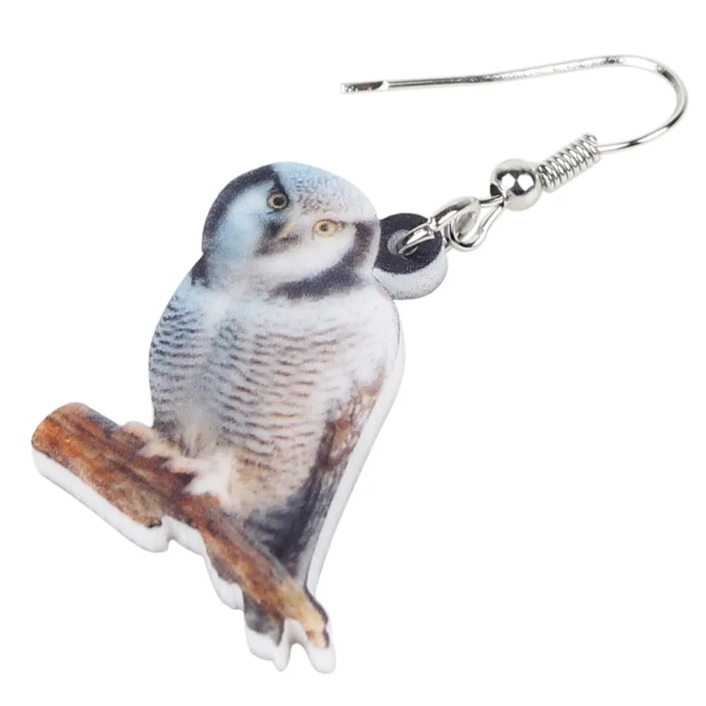 WEVENI акриловые стоячие модные серьги в виде совы птицы ветки новые длинные