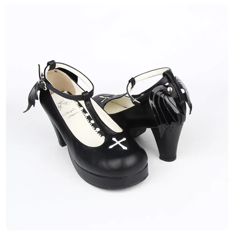 7 см Туфли с ремешком и пряжкой Для женщин туфли на толстом высоком каблуке черные