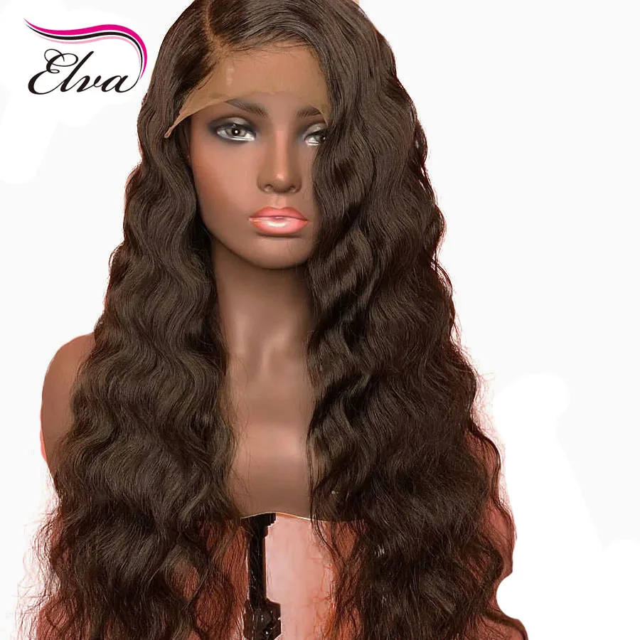 

Elva 13x6 Lace Front Human Hair Wigs with Baby Hair For Black Women Pre Plucked Hairline Brazilian Remy Hair with Bleached Knots