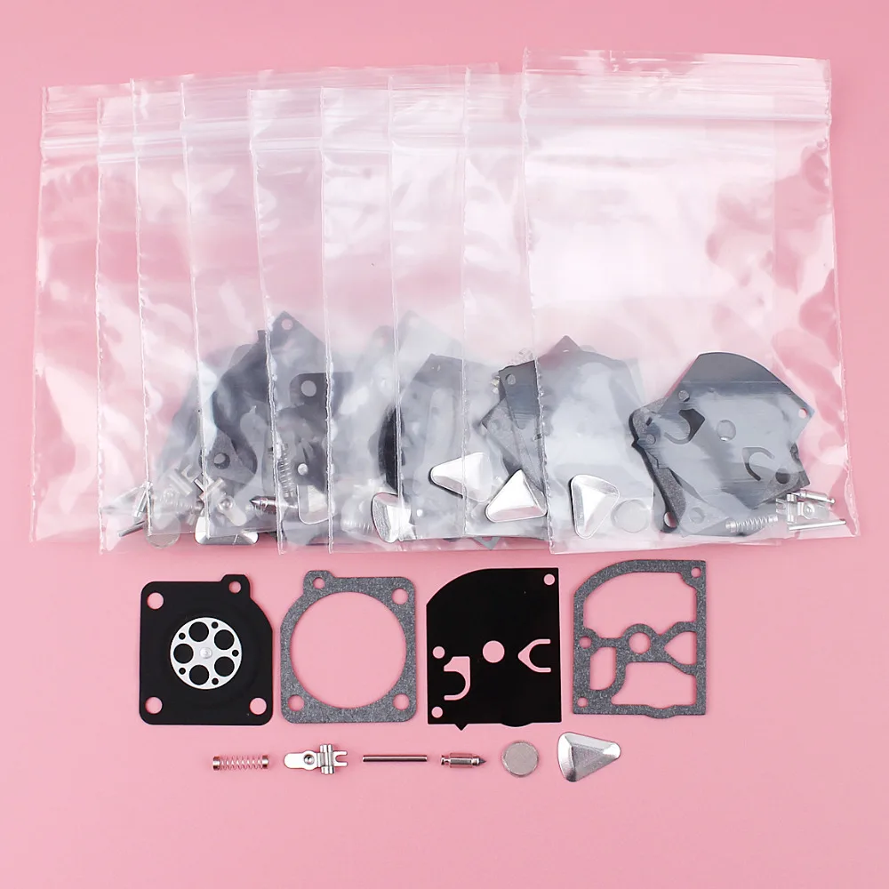 

Карбюратор для Husqvarna 45 49 51 55 бензопилы, 10 шт./лот, набор для Ремонта Карбюратора, 240R 245R, запчасти для триммера Zama RB 45