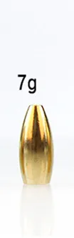 7g 4 Pieces Рыболовные снасти, аксессуары, чистая медь, пусковая груша, пуля, Техасская установка, вес, приманка, конус, полая линия, сквозная - Цвет: 7g 4 Pieces