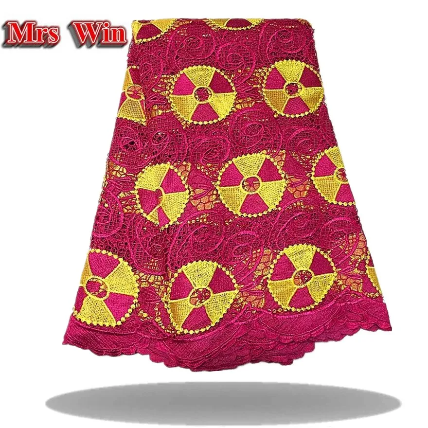 latest african guipure lace royal blue water soluble chemical fabric!high quality cord 5yards/1lot | Дом и сад