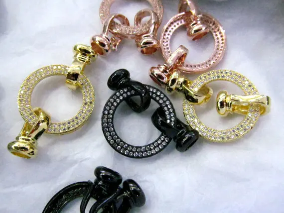 

6pcs 20mm CZ Micro Pave Diamond paved Spring Clasp Jewelry findings Micro Pave jewelry clasp necklace clasp sweater clasp