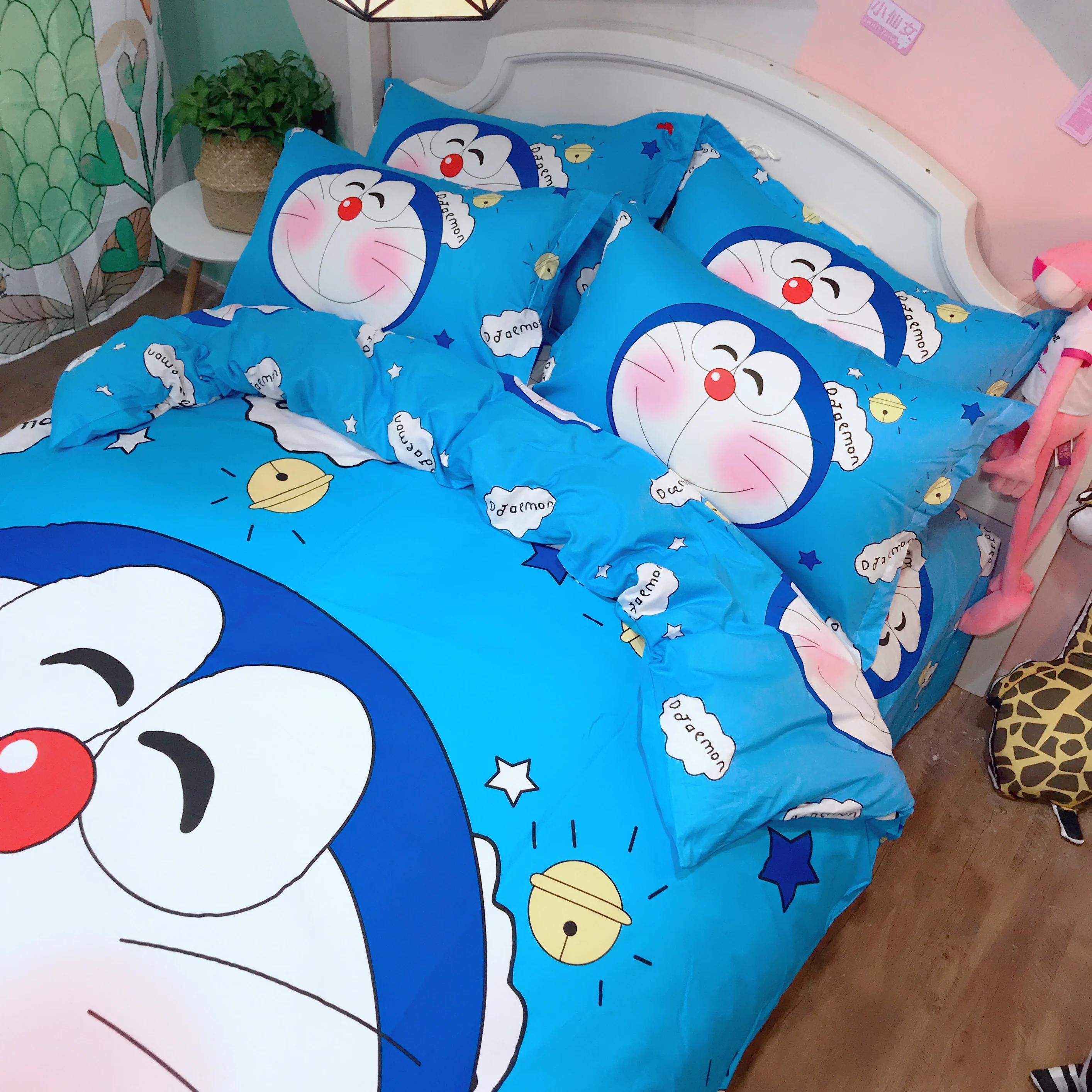 Роскошный комплект постельного белья Doraemon детское чистое хлопковое стеганное