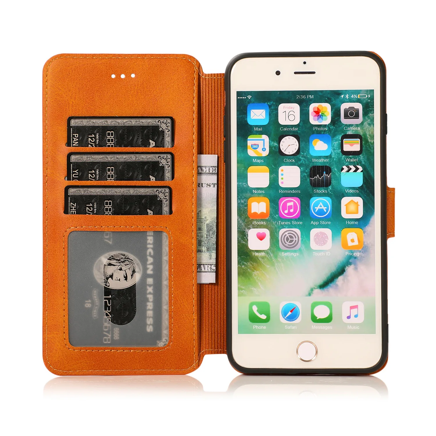 Роскошный кожаный чехол-книжка с бумажником для iPhone 6, 6s, 7, 8 Plus, X, Xs, Xr, Xs, Max, чехол s, для iPhone 5, 5S, магнитный чехол, Funda etui