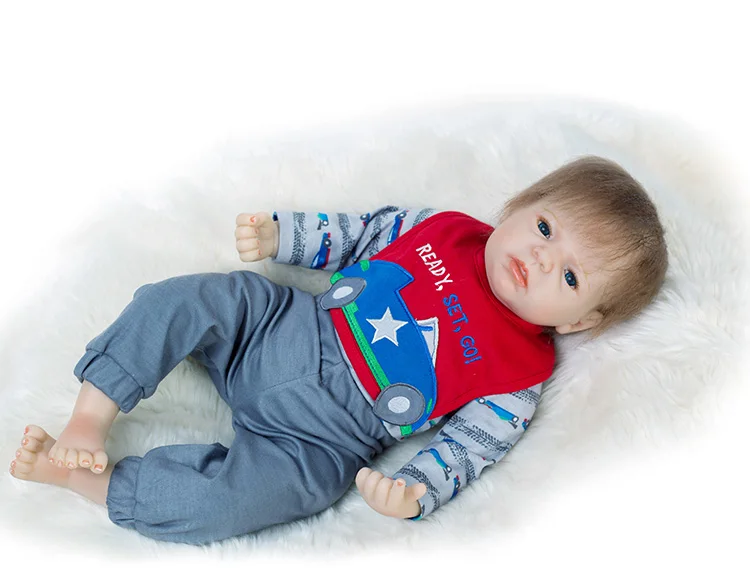 Трогательная настоящая кукла reborn boy 3/4 силиконовая 20 &quotНастоящая живая