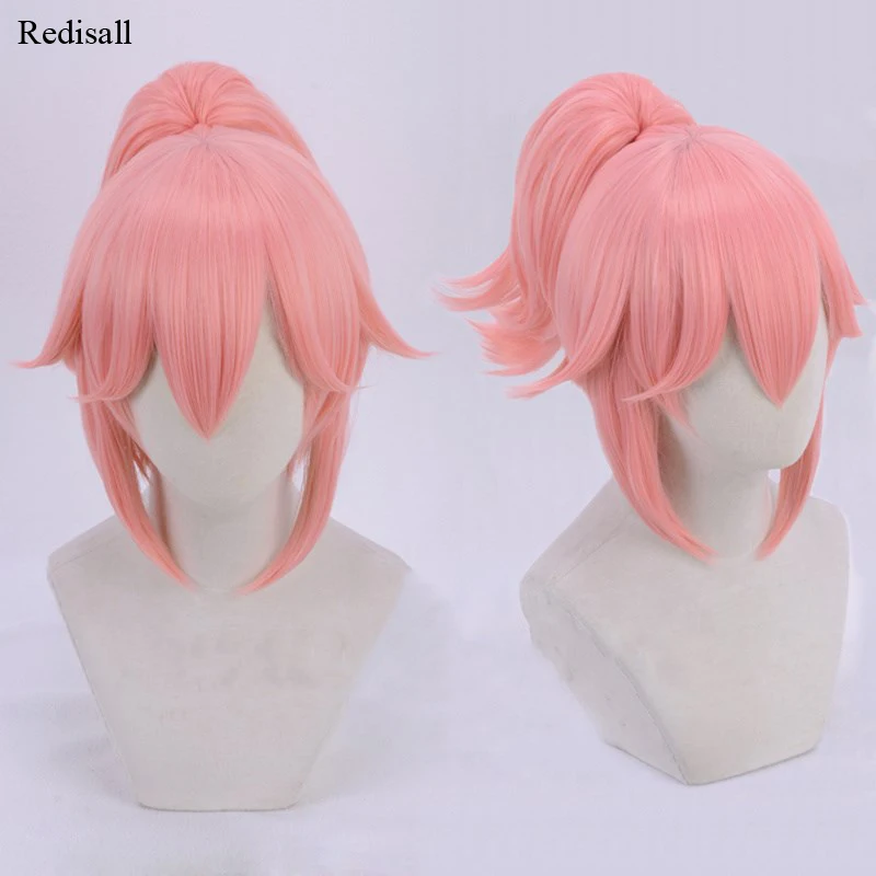 Fate/Grand Order парик Tamamo no Mae Base + розовый из свиного хвоста косплей Хэллоуин ролевая