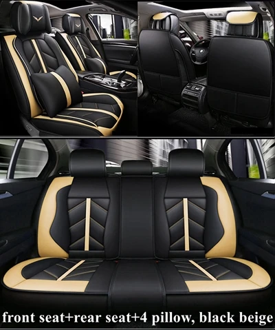 black beige luxury Чехол на Автокресло для KIA rio Sorento Magentis Opirus Carens Ceed rio 3 VQ KCV4 Stinger K900 Stonic Forte Cadenza K9 Niro Borreg - Название цвета: black beige luxury