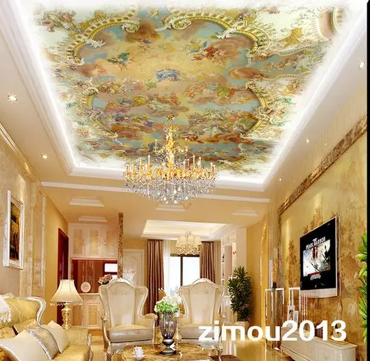 3d фото обои потолочные фрески на потолке в европейском стиле обои|fresco style|ceiling
