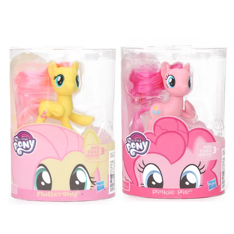 pink yellow set box 2 шт./компл. игрушки My Little Pony всех цветов радуги; платье с Сумеречной искоркой серии «маленькие пони ПВХ фигурка Коллекционная модель куклы - Color: pink yellow set box