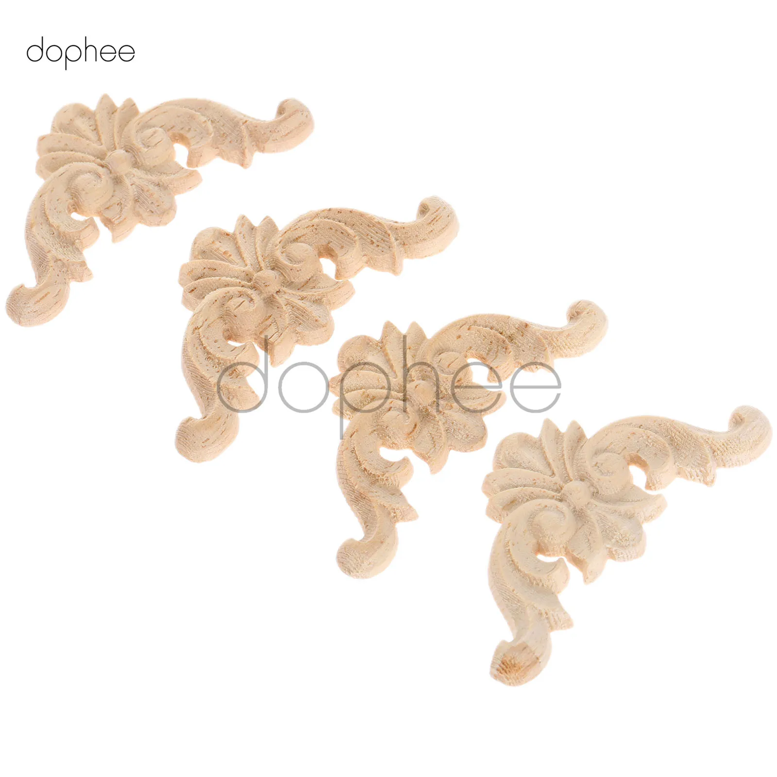 Dophee 4 шт. деревянные украшения 12 см * деревянная мебель Аппликация наклейка