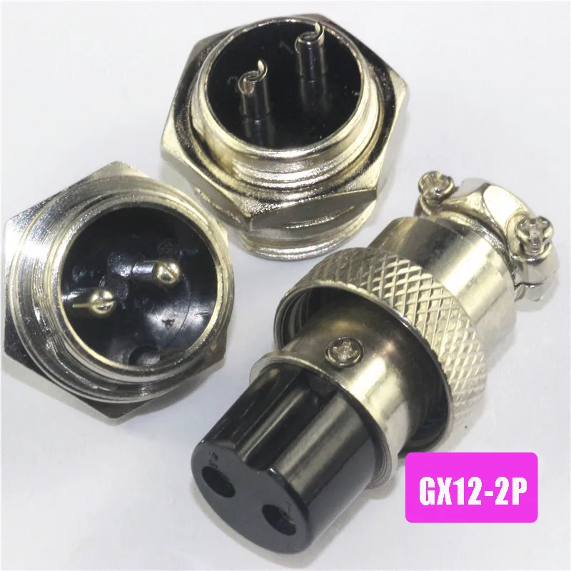 10 комплектов = 20 шт GX12-2P Промышленный разъем 12 мм 2Pin Jack + провода Панель комплект