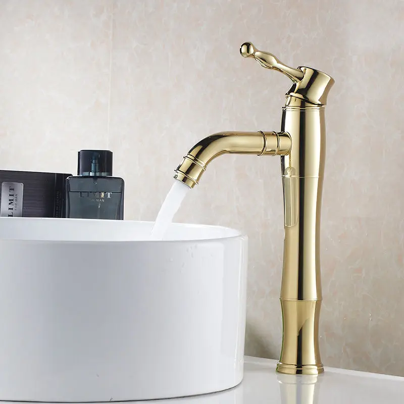 

Bathroom Basin Faucet Brass Gold/Chrome Faucet Bath Sink Mixer Tap Toilet Sink Water Tap Hot and Cold Rotation Tap Free Shipping