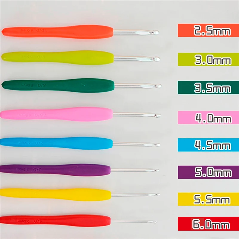 8pcs Needles Большой размер, 8 мм/9 мм/10 мм, крючки для вязания крючком, удобные ручки, спицы для женщин, мам, рукоделие, инструменты ручной работы, аксессуары - Цвет: 8pcs Needles
