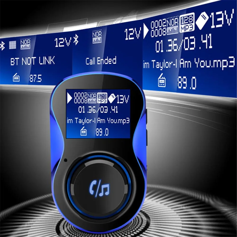 Fm-передатчик Bluetooth Автомобильный модулятор с Мощность переключатель Беспроводной автомобиля Mp3 плеер Поддержка TF карты 5 V 2.1A автомобильного телефона Зарядное устройство
