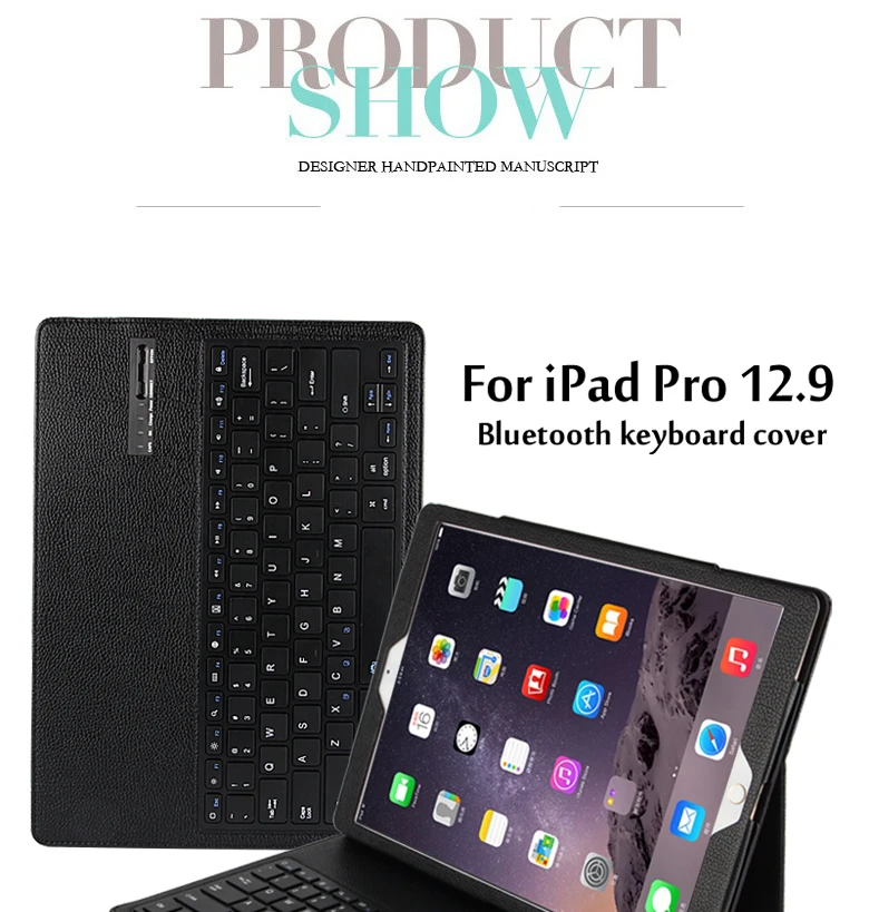 Портфель Folio PU кожаный чехол для IPad Pro 12,9 магнитно съемный ABS покрытие клавиатуры Bluetooth Funda+ Flim