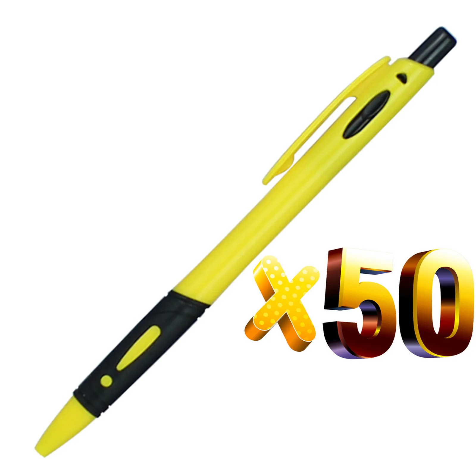 yellow Лот 50 шт. дешевая Выдвижная пластиковая шариковая ручка, резиновая ручка, гладкая Шариковая ручка для письма, добавить логотип и имя, рекламная подарочная продукция на заказ - Цвет: yellow