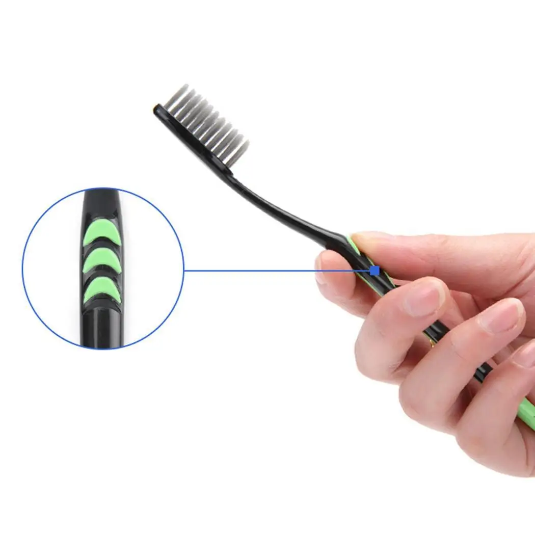 10 шт Мягкая Щетинная зубная щетка двойной Ультрамягкая бамбук древесный уголь