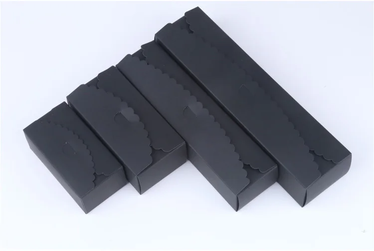 

Black Color Kraft Paper Box 4 Size Cake Paper Boxes Blank Biscuit Cookie Wedding Candy Gift Box Free shipping 100pcs/lot