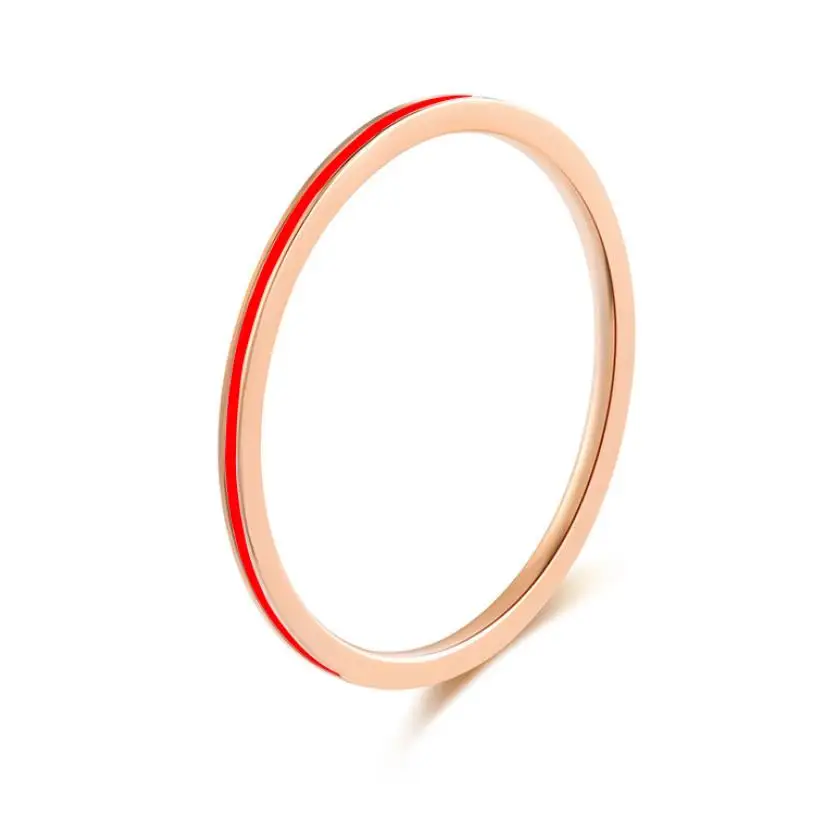 1 мм тонкое кольцо черное белое красное эмаль титан нержавеющая сталь кольца для