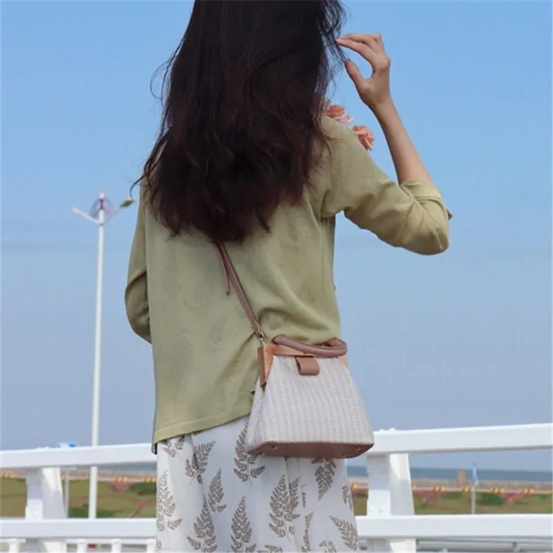 Neue mode stroh tasche holz зажим для телефона damen umhangetasche sommer reise strandtasche luxus handtaschen Design 2019|Сумки