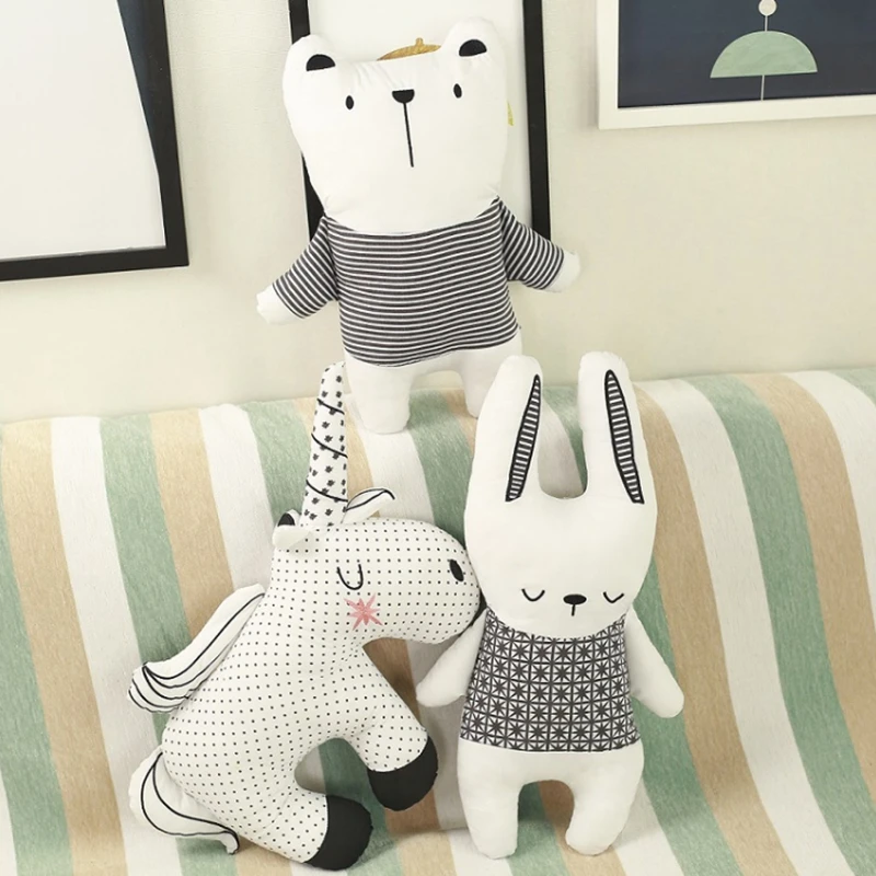 Милый стиль кролик Единорог медведь три комплекта Подушка игрушка хлопок