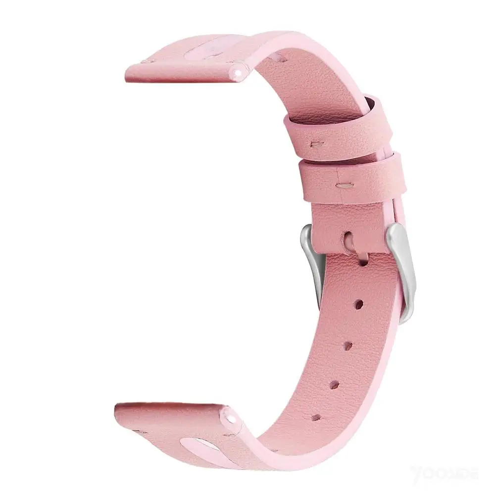Pink Для Fossil Smartwatch 18 мм быстросъемный классический кожаный ремешок для часов Ticwatch C2 RoseGold, Fossil Q Venture Gen3/Gen 4 - Цвет: Pink