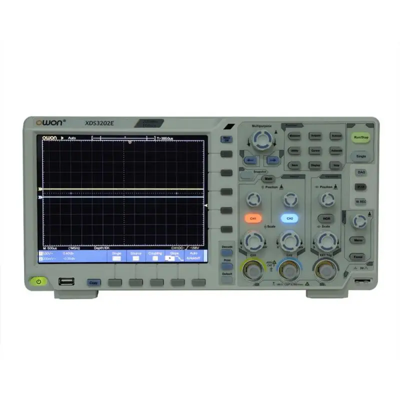 XDS3202E осциллограф 200 МГц полоса пропускания 8-в ЖК-дисплей осциллограф комплект декодирования Стандартный 100-240V штепсельная вилка европейского стандарта