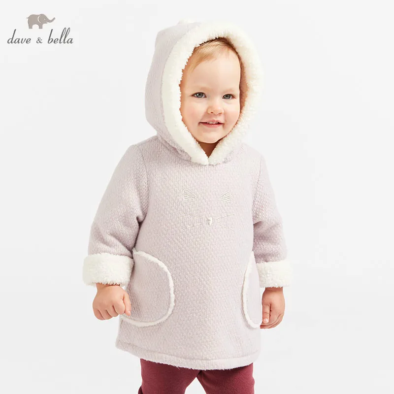 DB8819 dave bella baby girl хлопковая куртка детская верхняя одежда модное розовое