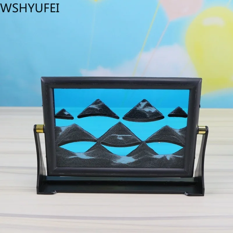 Rotatable Home Decoration Glass Flowing Creative Landscape Painting Birthday Gift Office Living Room 3D Hourglass | Дом и сад
