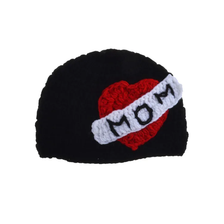Crochet Baby Hat Beanie for Photography Props LOVE MOM DAD Twins Knitted Cap | Детская одежда и обувь