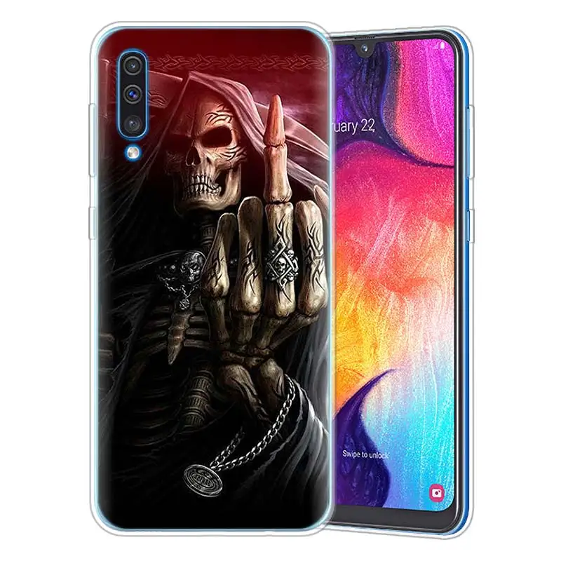04 Мрачный Жнец "скелетная" тема, чехол для samsung A50 A70 A60 A40 A30 A20 A20e A10 M30 M20 M10 A7 A9 мягкий чехол для телефона из ТПУ с принтом "Coque - Цвет: 04