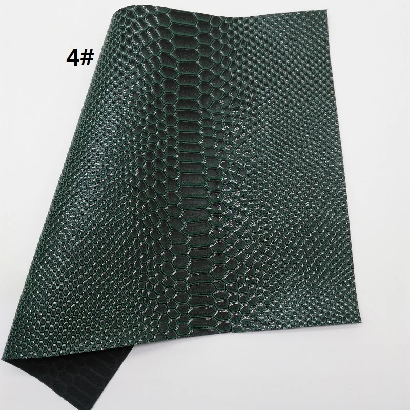 4 1PC 21X29CM Synthetic Letaher Faux Leather Sheets, Crocodile Grain PU Leather For Making Bows Accessories LEOsyntheticoDIY T109A - Color: 4