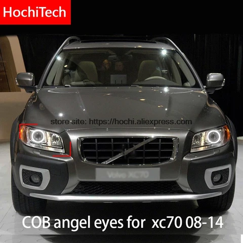 Дневной свет для Volvo XC70, 2008, 2011, 2012, 2014, COB, светодиодный светильник с белым ореолом, ангельские глазки, кольцо без ошибок, ультра яркий