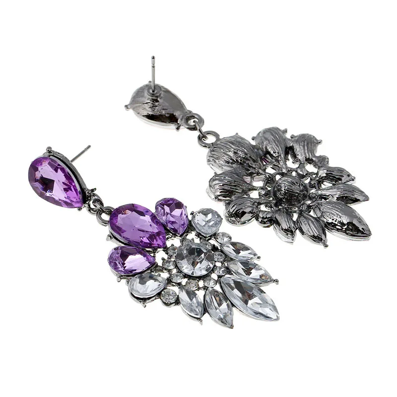 Богемные длинные висячие серьги женские многоцветные Винтажные с кристаллами