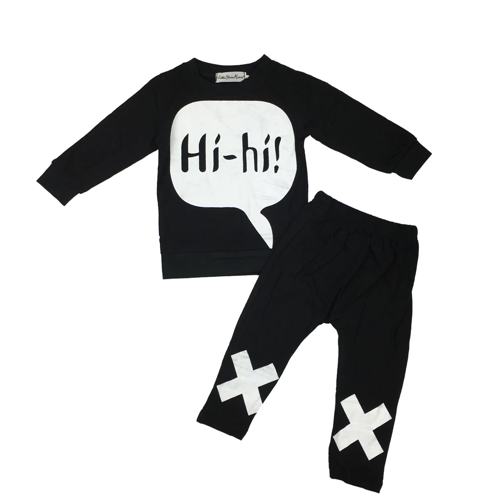 Новая осенняя одежда для младенцев комплекты одежды маленьких мальчиков