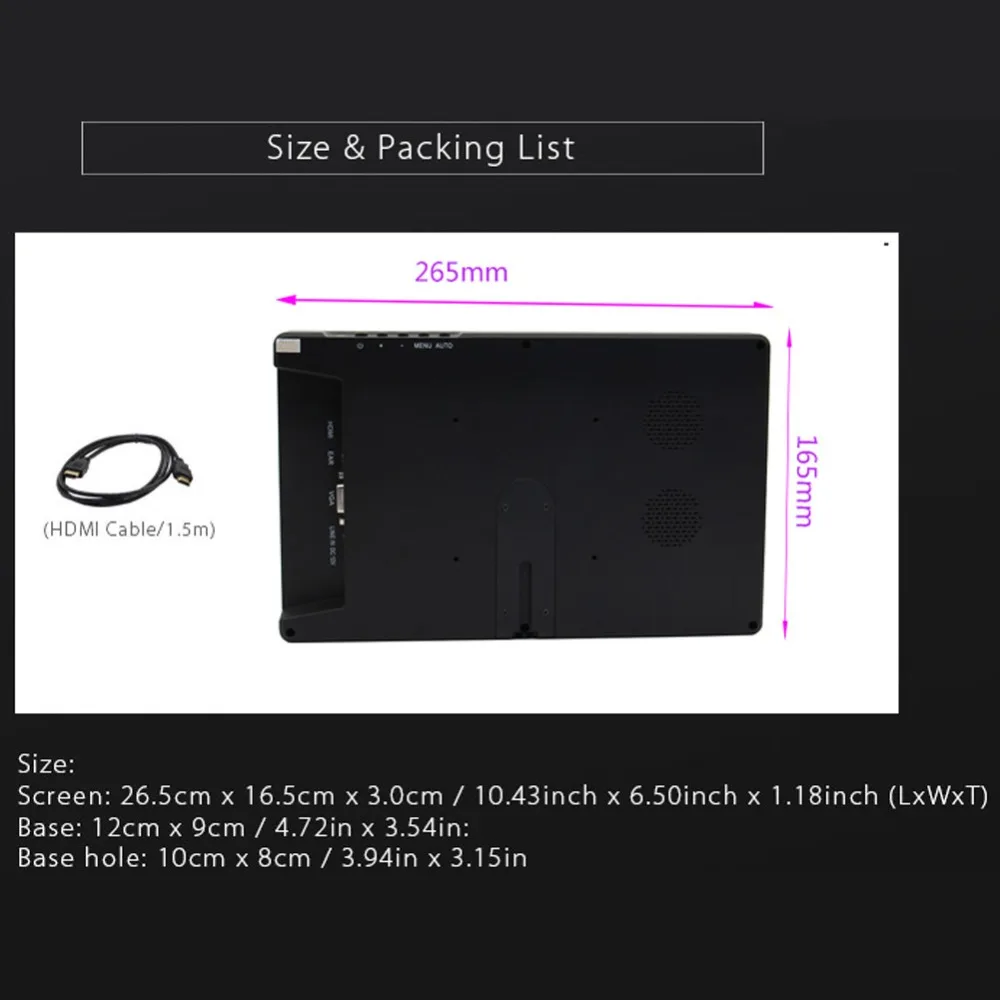 10in FHD 1080P монитор 1920x1080 ips экран ЖК-мониторы ж/чехол для Raspberry Pi PS3/4 для WiiU Xbox360 Поддержка HDMI/VGA