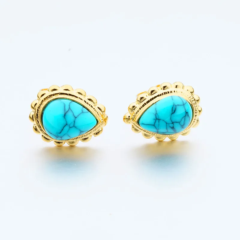 Vietnam Sand Gold jewelry Gem Stone Water Drop-shaped Pins Earrings Women Accessories Wholesale | Украшения и аксессуары