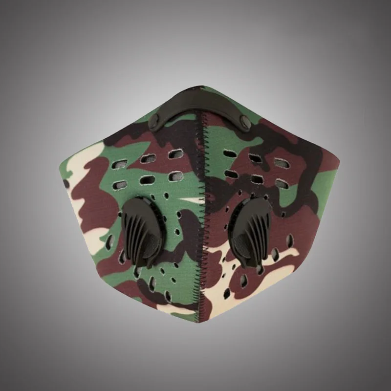 Camouflage Ветрозащитная велосипедная полумаска для езды на велосипеде, пылезащитный активированный уголь, дышащая Пылезащитная маска для езды на велосипеде, RR7356 - Цвет: Camouflage