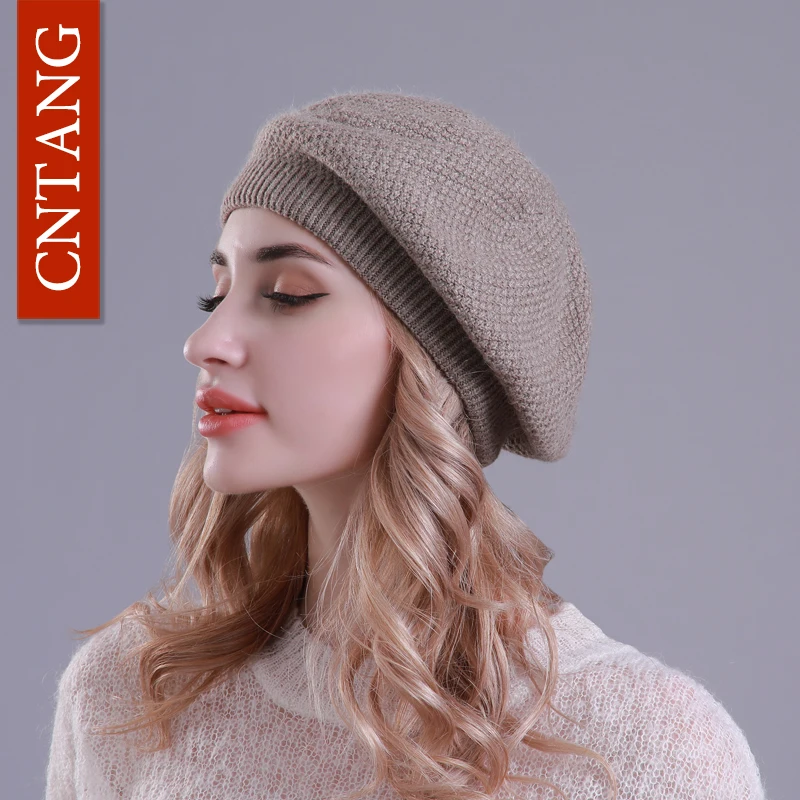 CNTANG Wool Knitted Hat For Women Winter Double layer Cap Warm Beanies Caps Female Fashion Casual Bonnet 2018 | Аксессуары для