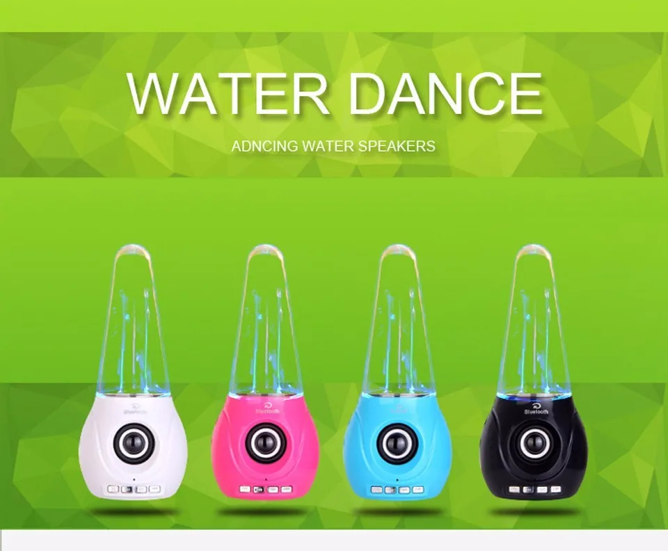 Bluetooth водный носик Aqua динамик Поддержка TF/AUX/USB Сабвуфер для Iphone Android красочный светильник фонтан для телефона аудио