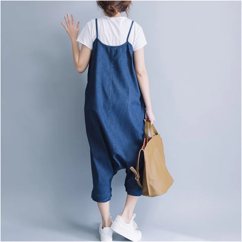 2019 Summer Women New Sleeveless Denim Dress Plus Size Vintage Blue Sexy Loose Female Jeans Vestidos Women'S 4XL 5XL | Женская